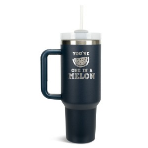 100 North You're One In A Melon Watermelon 40 oz. Stainless Steel, Large Water Bottle Coffee Mug, Spill & Leak Resistant, Thermal Travel Tumbler with - 1 of 1