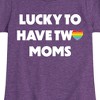 Girls' - Instant Message - Lucky Two Moms Fitted Short Sleeve Graphic T-Shirt - 2 of 4