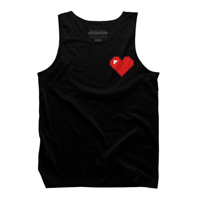 Men's Design By Humans Pixelated Pocket Heart By Tank Top