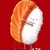 Junior's Design By Humans Sushi Hug By andremullerdko T-Shirt - 2 of 3