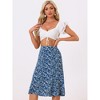 INSPIRE CHIC Women's Print Floral Peasant Elastic Waist A-Line Midi Skirts - 2 of 4
