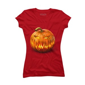 Junior's Design By Humans Jack O'Lantern By Ldarro T-Shirt - 1 of 3