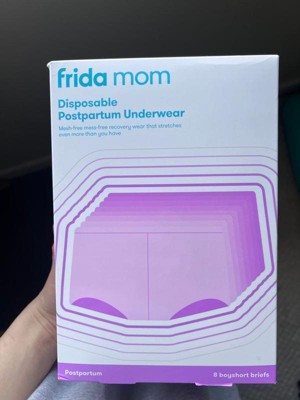 Frida mom Disposable Postpartum Underwear (Without pad) | Super Soft,  Stretchy, Breathable, Wicking, Latex-Free, Boyshort Cut | 8-Count