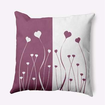 16"x16" Valentine's Day Growing Love Square Throw Pillow Muted Purple - e by design