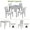 Vynxaria 5-Piece Classic Dining Set Crystal-Trimmed Wood Table and 4 Upholstered Chairs, Solid Wood/MDF, Space-Saving - 4 of 4