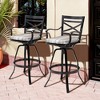 Pellebant Outdoor Cast Aluminum Swivel Bar Stool with Sunbrella Cushion - 2 of 4