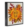Stupell Industries Hello Fall Sentiment Orange Pumpkin Autumn Tree Leaves Framed Giclee Art - 2 of 4