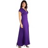 24seven Comfort Apparel Womens Cap Sleeve V Neck Maxi Dress - 2 of 4
