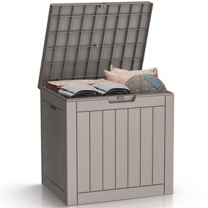 Infurnic Deck Boxes, Waterproof Deck Box with Lockable Storage Container for Patio Furniture, Garden Tools, All Weather Use, Brown, 22.1"*17.1"*21" - 1 of 4