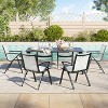 9 PCS Aluminum Patio Dining Set, Outdoor Furniture Set with 8 Stackable Aluminum Dining Chairs and Table, Outdoor Table and Chairs, Black - 2 of 4