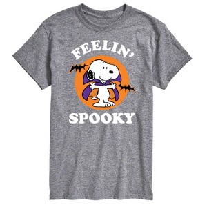 Men's Peanuts Feelin Spooky Short Sleeve Graphic T-Shirt - Athletic Heather - 4 X-Large - 1 of 4