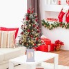 3 Ft Pre-Lit Christmas Tree, Artificial Christmas Trees with Base, Xmas Trees with 78 LED Lights, Battery Operated and Timer Function - 3 of 4