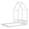 Full Roof-framed Headboard Floor Bed with Headboard Guardrails, without Slats - 4 of 4