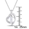 EVERLY JEWELRY | Sterling Silver 8.5-9mm Cultured Freshwater Pearl and Diamond Accent Heart Pendant with Chain, 18" - 3 of 4