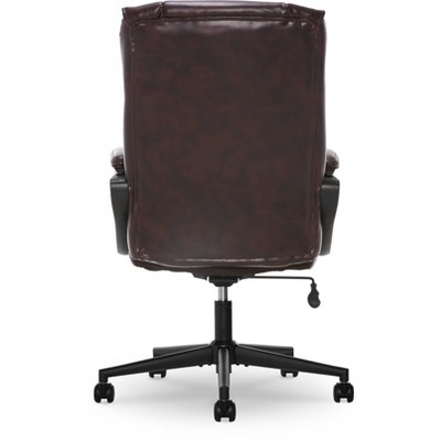 Brown Leather High Back Swivel Executive Office Chair
