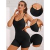 Allegra K Women's V Neck Sleeveless No Show Cami Unitard Adjustable Spaghetti Strap Rompers Sling Shorts Body Shapers - 3 of 4