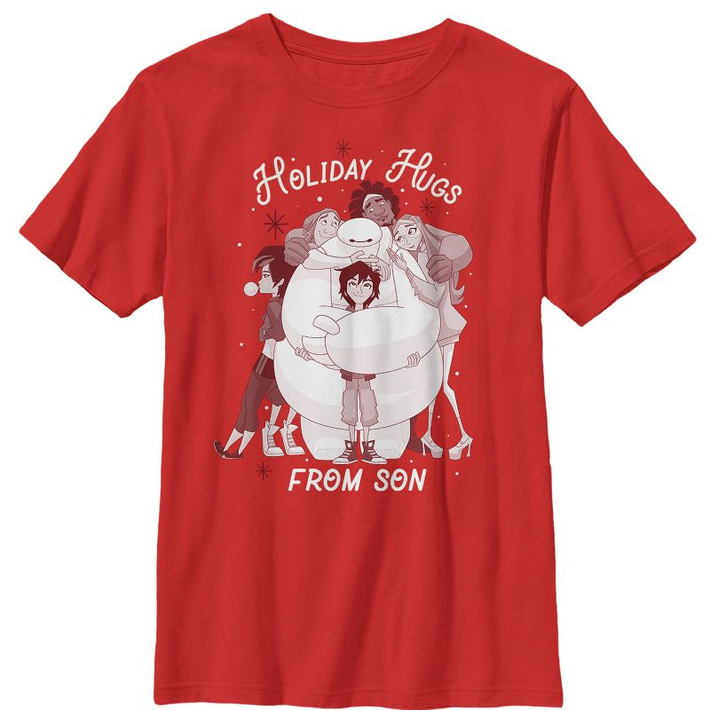 Boy's Big Hero 6 Holiday Hugs From Son T-Shirt, 1 of 4