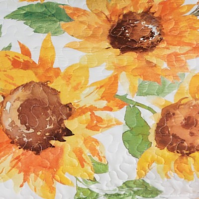 Sunflower and Sage Reversible Scalloped Edge Twin Quilt