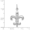 Black Bow Jewelry 14k White or Yellow Gold Solid 3D Fleur De Lis Pendant, 17mm (5/8 in) - 4 of 4