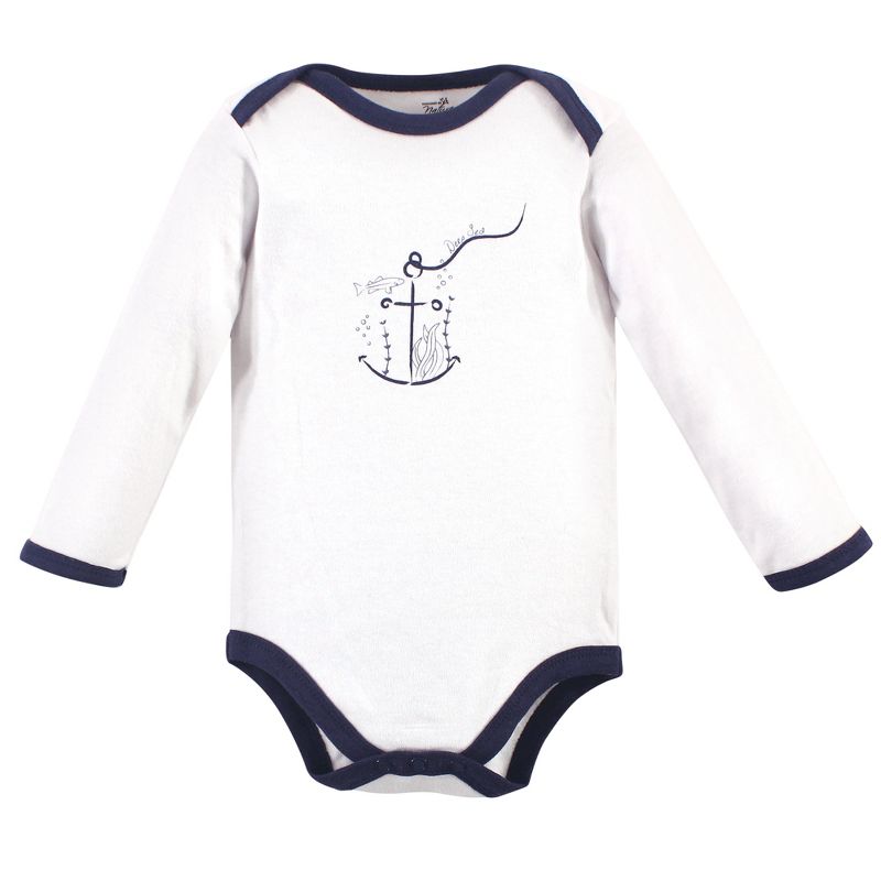 Touched by Nature Organic Cotton Long-Sleeve Bodysuits 5pk, Blue Whale, 4 of 8