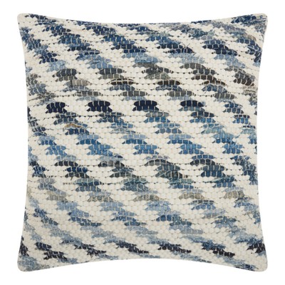 20"x20" Oversize Striped Square Throw Pillow Blue - Mina Victory