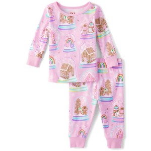 The Children's Place Toddler Girls Mommy And Me Christmas Long Sleeve Gingerbread Snow Globe Snug Fit Cotton Pajamas - 1 of 3