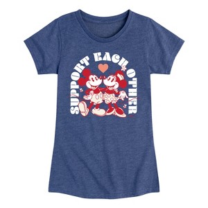 Girls' - Disney - Support Each Other Fitted Short Sleeve Graphic T-Shirt - 1 of 4