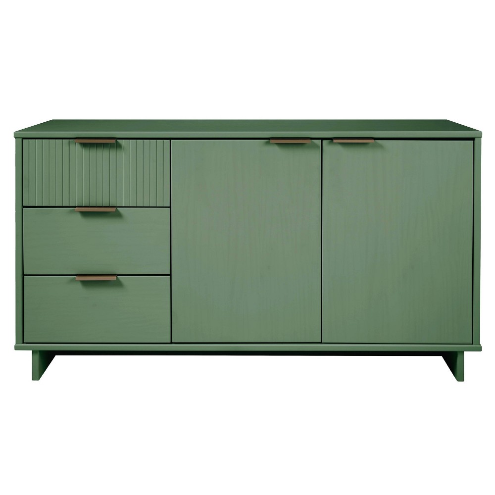 Photos - Storage Сabinet 55.07" Granville Modern 3 Drawer Sideboard Sage Green - Manhattan Comfort