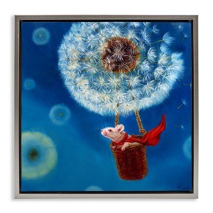 Stupell Industries Dandelion Hot Air Balloon Mouse, 18" x 18" - 1 of 4