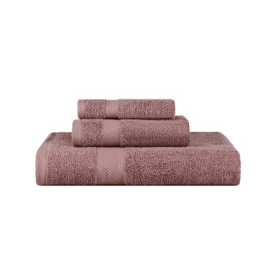 Modern Solid Classic Luxury Cotton 3 Piece Bath, Face, And Hand Towel ...