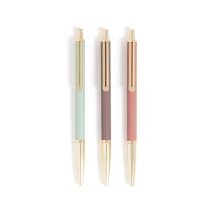 U Brands 3pk Gel Pens Black Ink Avalon Soft Touch Loose Botanical Hues - 1 of 4