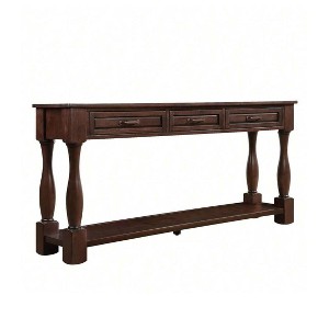 Coffee Brown- Multifunctional Console Table With 3 Drawers 1 Bottom Shelf Large Storage Space High Load Capacity Easy Assembly Entryway Hall Table - 1 of 4