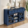 Bella Depot 55'' Sliding Barn Door Sideboard Storage Cabinet with 3 Drawers, Adjustable Shelves - 2 of 4