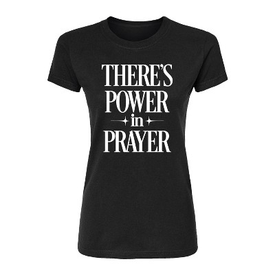 Women's - Instant Message - There's Power In Prayer Fitted Graphic T-Shirt