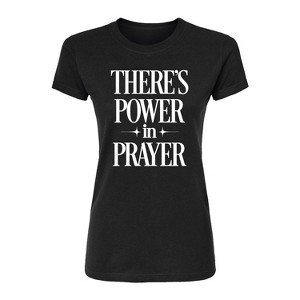 Women's - Instant Message - There's Power In Prayer Fitted Graphic T-Shirt - 1 of 3