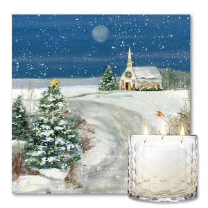 Courtside Market Winter Spirit Artboard & 13.5oz 3-Wick Candle Set - 1 of 3
