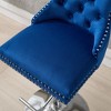 PAGED Swivel Bar Stools Set of 2, Adjustable Height Counter Stools, Dining Chairs with Tufted Buttons & Diamond Pleating for Home Pub - 3 of 4
