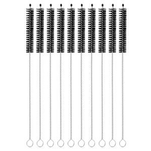 Unique Bargains Long Handle Wire Bristles Bottle Straw Cleaning Brushes 10 Pcs - 1 of 4