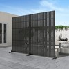 Wooakway 47" x 72" Black Metal Garden Trellis Privacy Screen Indoor Outdoor Room Divider Lattice Panel - 2 of 4