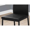 Dining Chair, Set Of 2, Side, Upholstered, Kitchen, Dining Room, Black Leather Look, Black Metal, Contemporary, Modern - 2 of 4