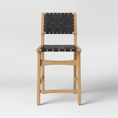 Woven leather strap online bar stool