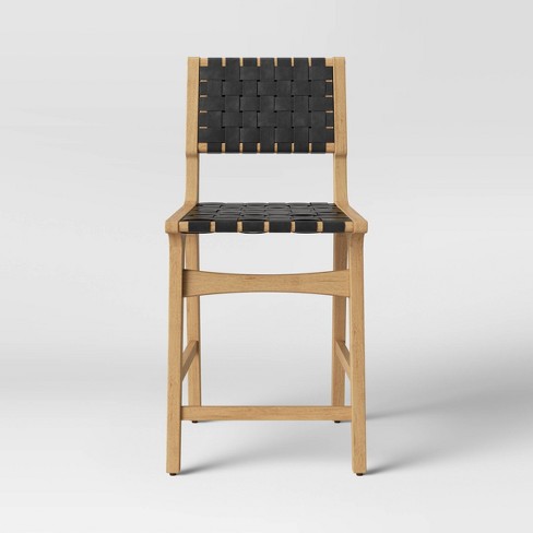 Leather weave counter discount stool