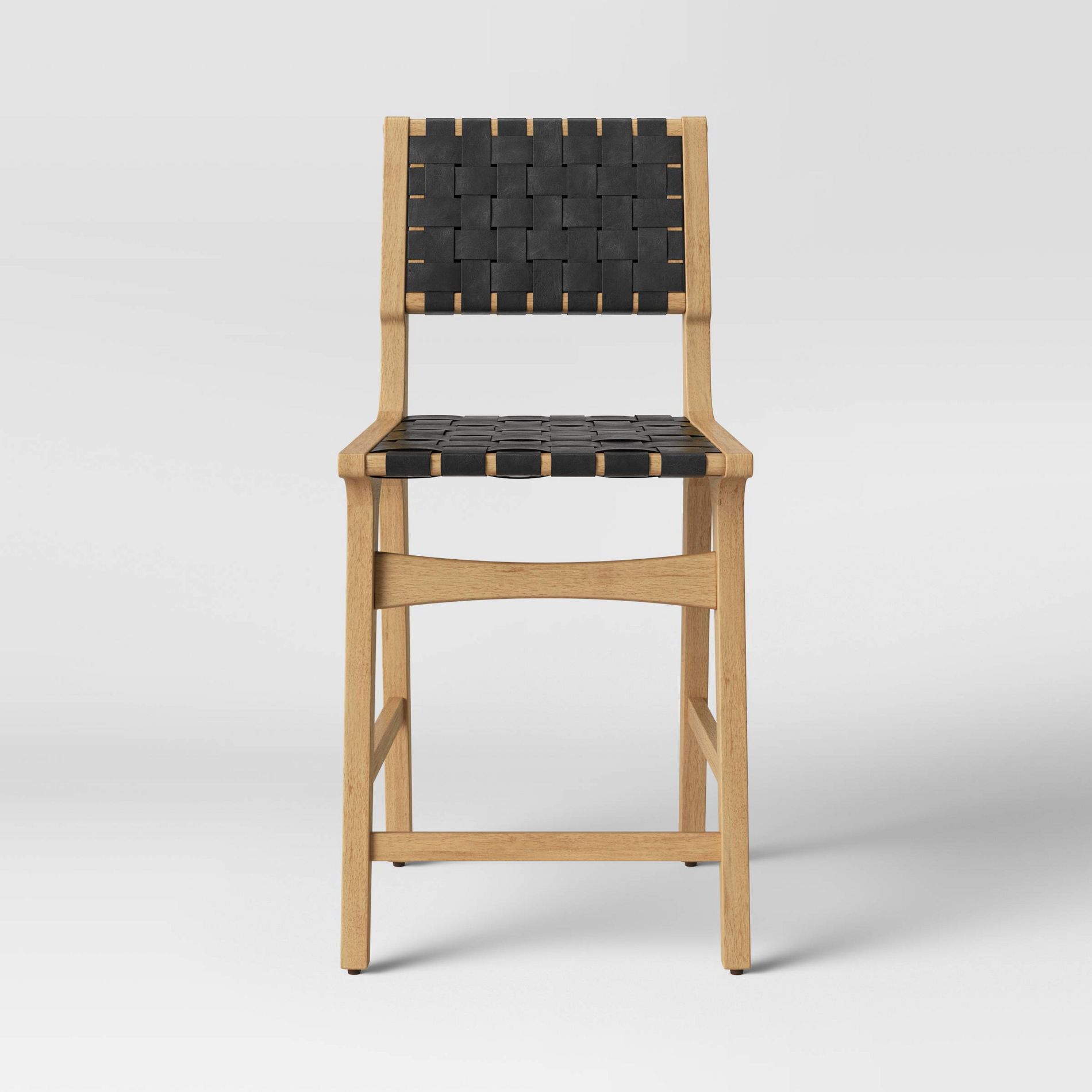 24" Ceylon Woven Counter Height Barstool with Footrest Black/Natural - Threshold™