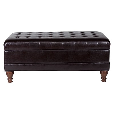 Deluxe Tufted Storage Bench Espresso - HomePop