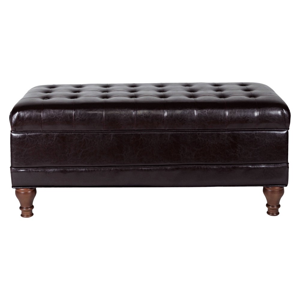 Photos - Pouffe / Bench Deluxe Tufted Storage Bench Espresso - HomePop