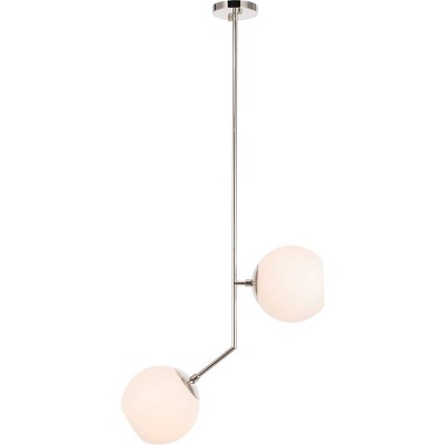 Elegant Lighting Ryland 2 light Chrome and Frosted White glass pendant