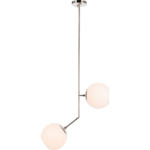 Elegant Lighting Ryland 2 light Chrome and Frosted White glass pendant - 1 of 4