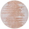 Terra Cotta Salmon And Copper Abstract Washable Indoor Outdoor Area Rug - 4 of 4