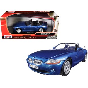 BMW Z4 Convertible Blue Metallic 1/24 Diecast Model Car by Motormax - 1 of 3