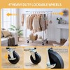 LIVAREEmlen Double Clothing Garment Rack with Shelves Capacity 800lbs Clothing Racks on Wheels Rolling Clothes Rack for Hanging Clothes - 3 of 4